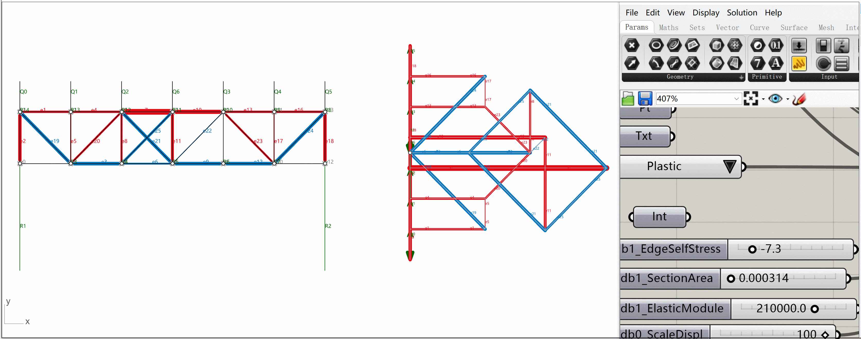Vector-based Graphic Statics tool interface